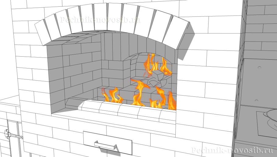 Печь барбекю из кирпича чертежи порядовка