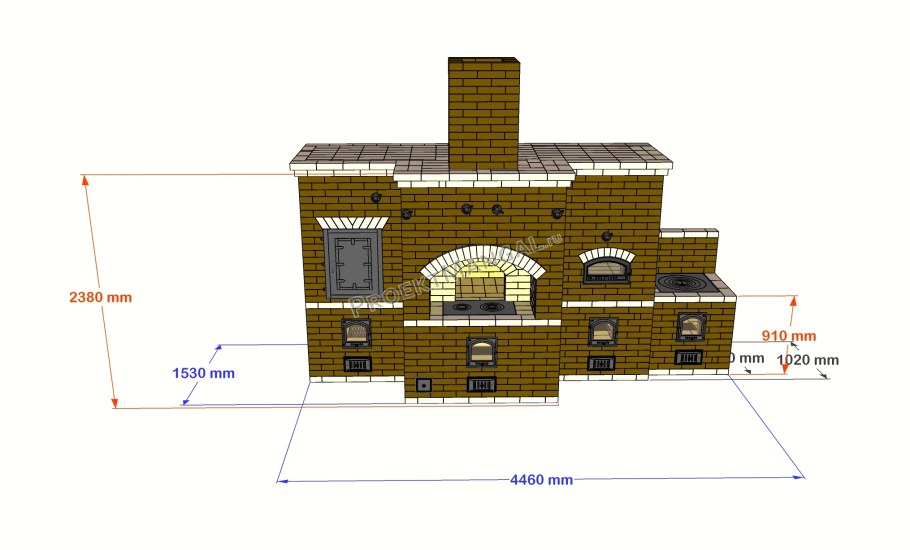 Комплекс барбекю OPTIMAL R Radius (мангал, коптильная, казан) с порядовкой