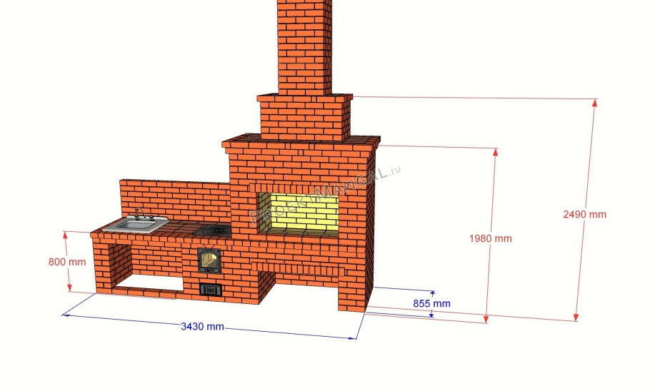 Чертежи мангала из шамотного кирпича