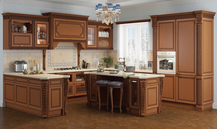 Кухня из массива ясеня т512-115