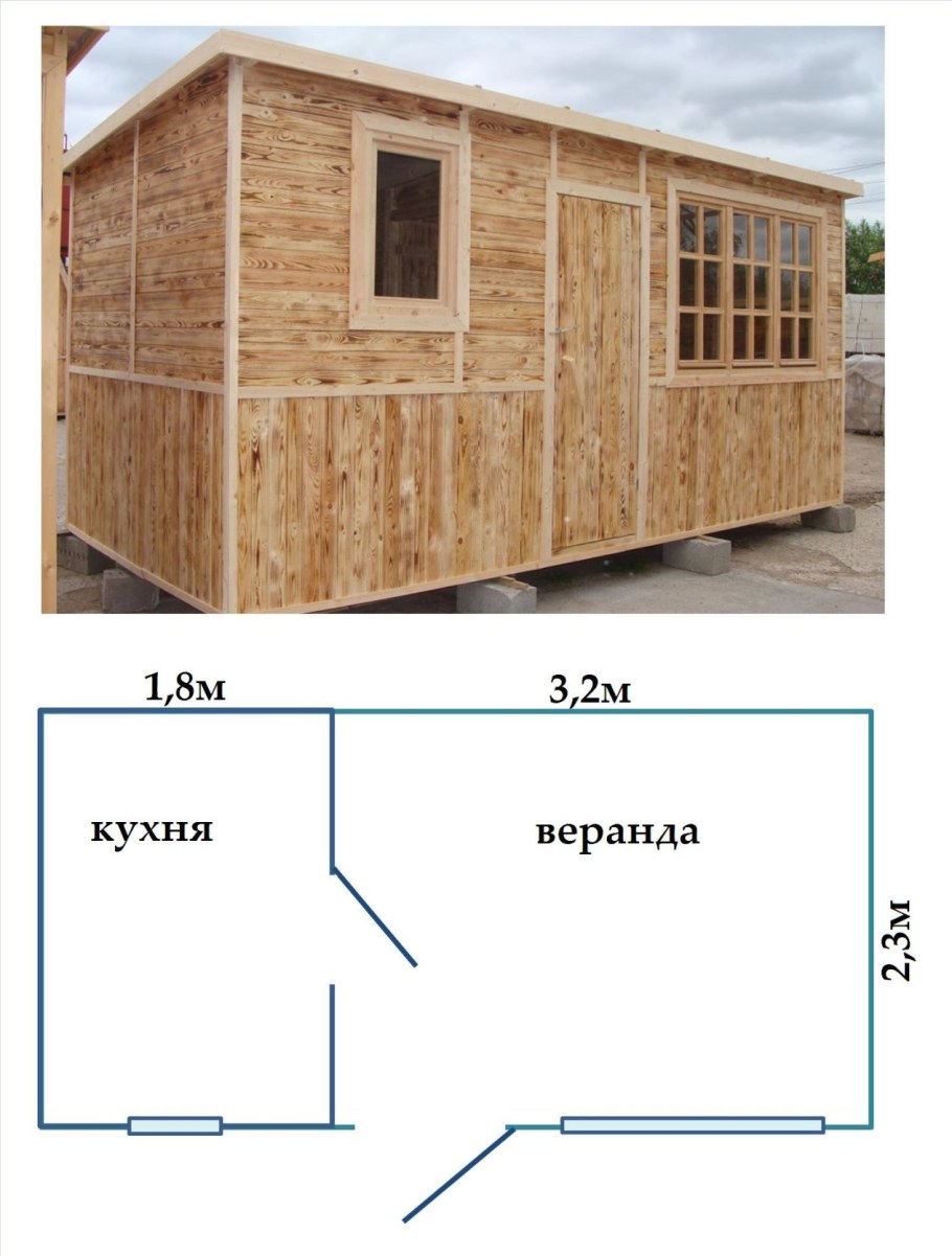 Чертеж бытовки 3х4