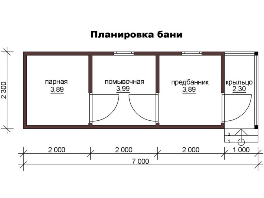 Чертеж бытовки 3х4