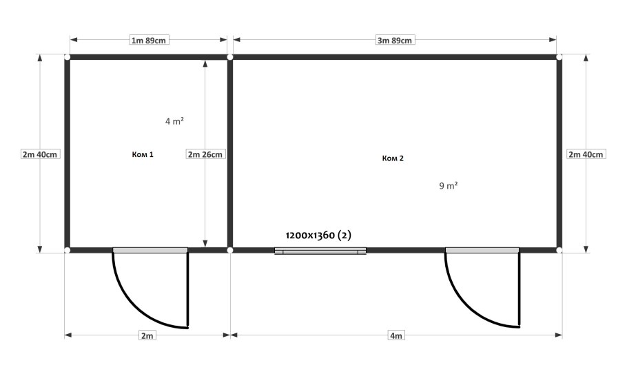 Бытовка 3х3 чертеж
