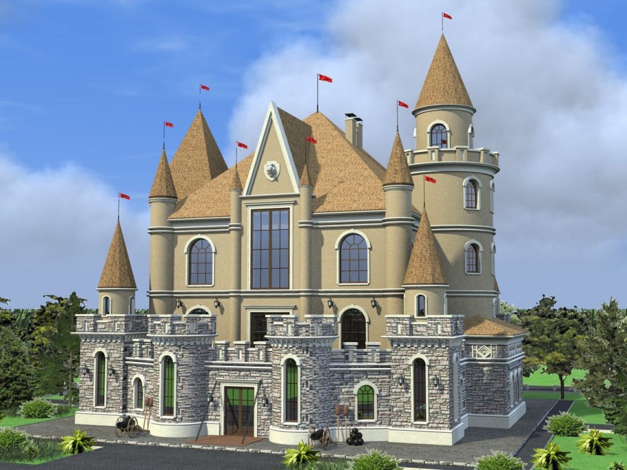 Проект дома в замковом стиле v-550-1k