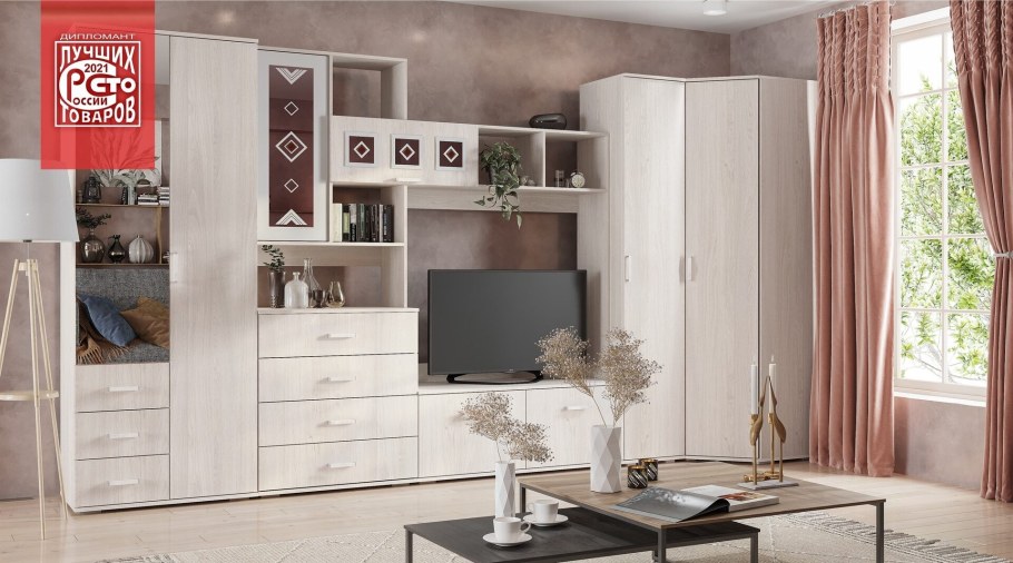 Гостиная Белла ЛДСП ясень