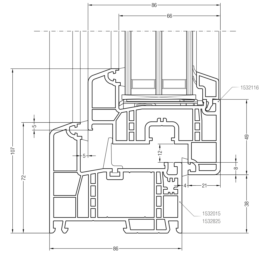Чертёж AUTOCAD стеклопакета