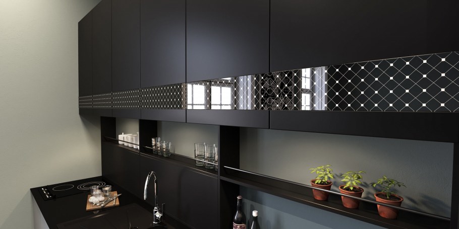 Современные кухни с полками