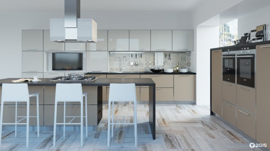 Кухня в коричневом цвете