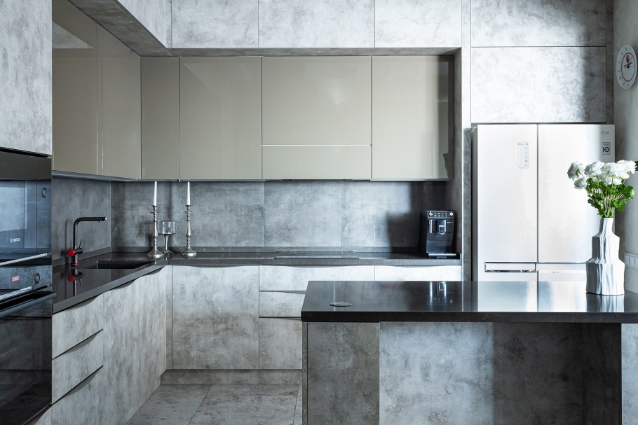 Кухня Модерн белая глянец