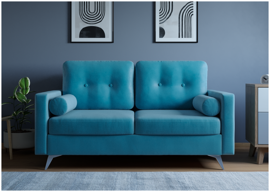 Синий диван Сканди