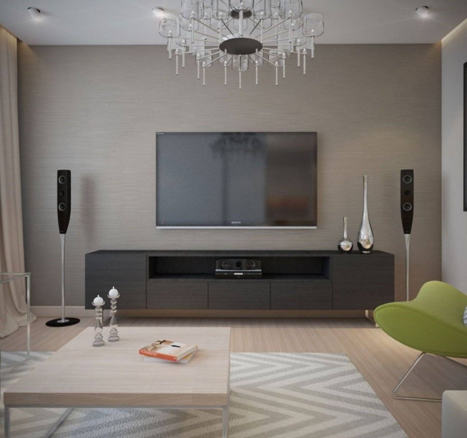 Телевизор в интерьере гостиной