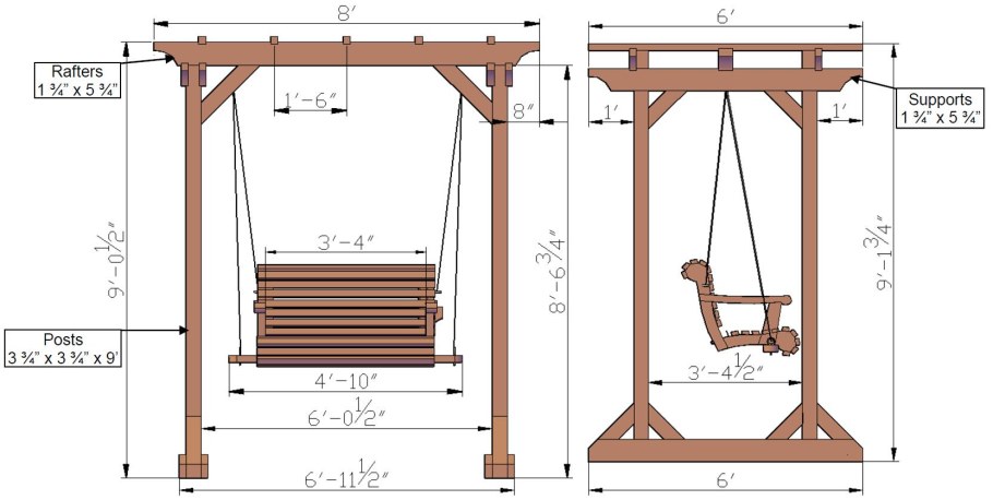 Схема сборки садовых качелей Ольса стандарт 2