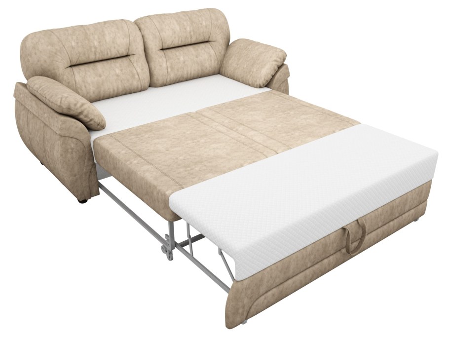 Угловой диван-кровать pushe «Бруклин» бежевый, велюр 2970х2050х104 мм