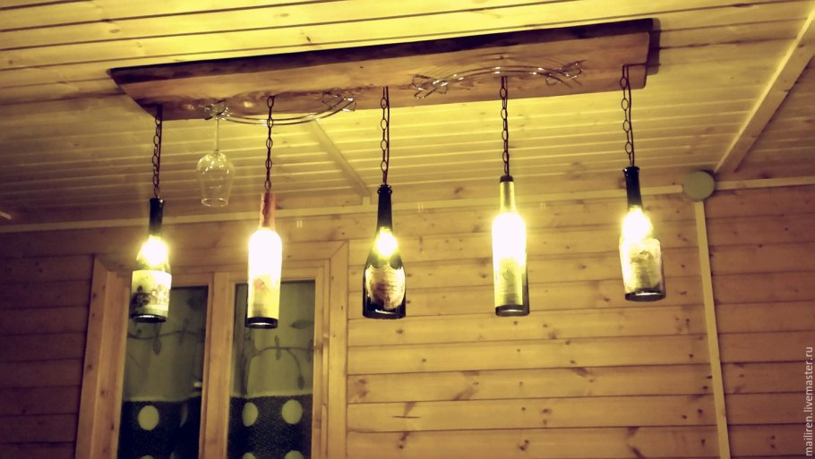 Светильник в беседку и бутылок