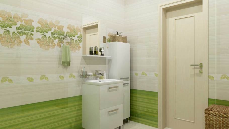 Настенные светильники у зеркального панно