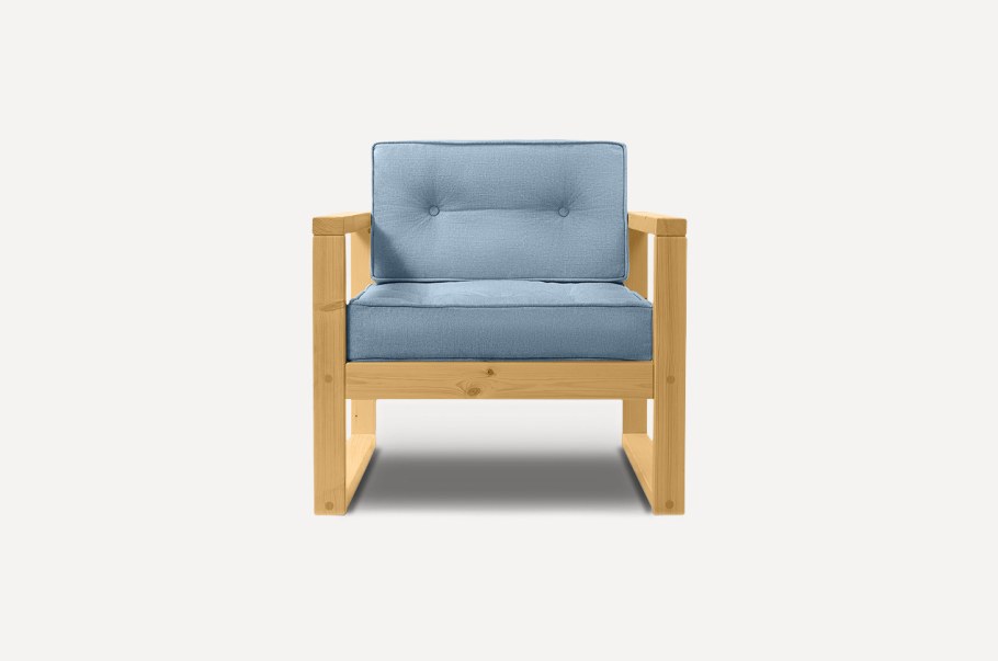 Диван одноместный в кожзаме на хроме в хол