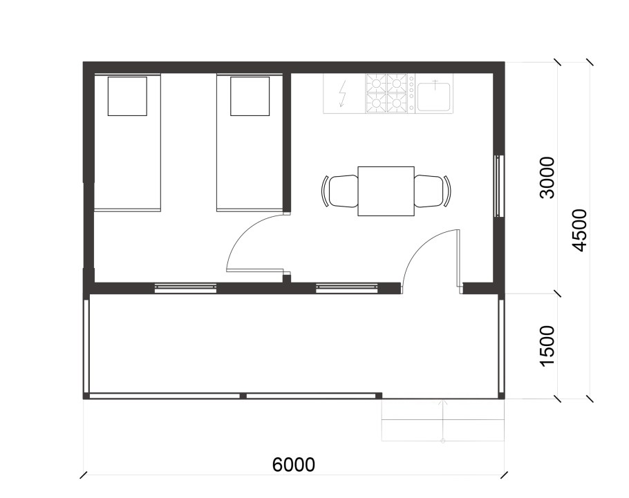 Вагончик бытовка разрез