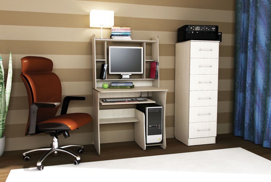 Компьютерный стол КС-5 (венге/Анкор белый)