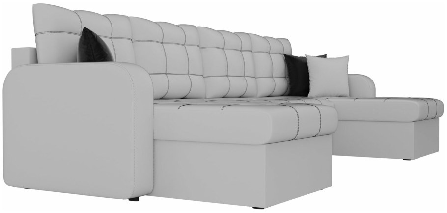 Диван п-образный Дельфин Ливерпуль, экокожа (тёмно-коричневый)