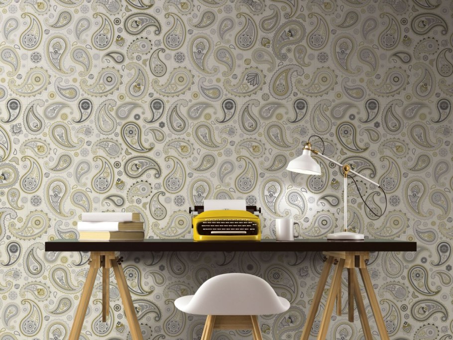 Обои турецкий огурец в интерьере