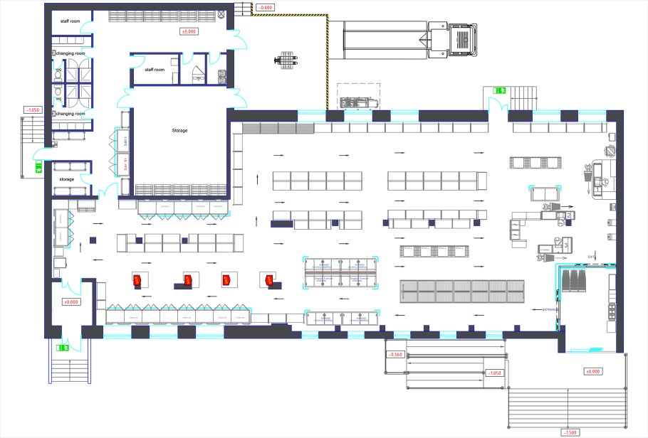 Планировка супермаркета