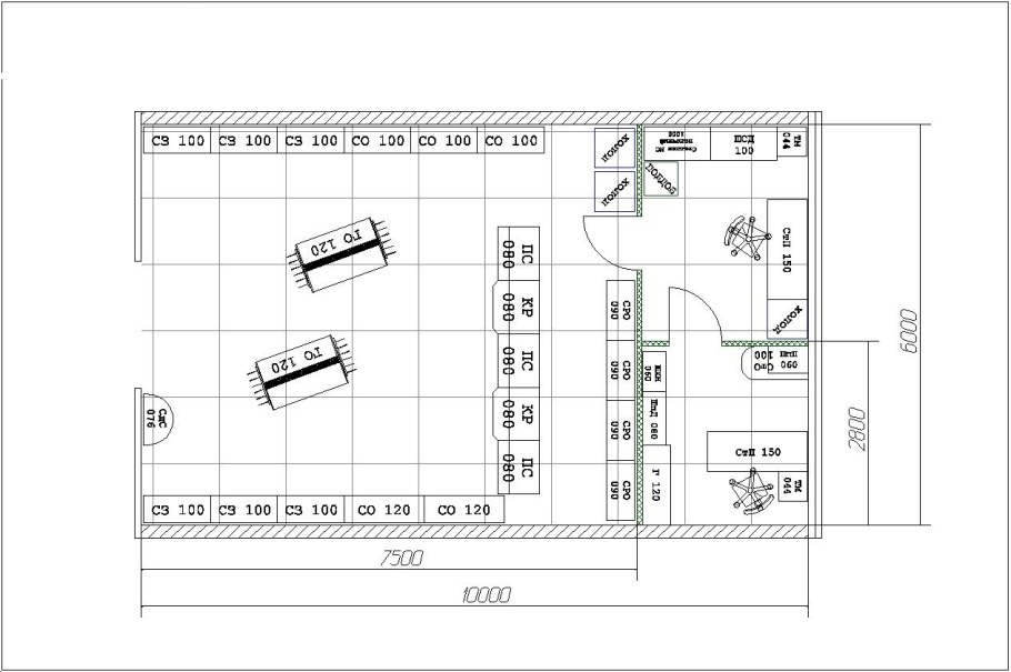 Интерьер магазина чертеж