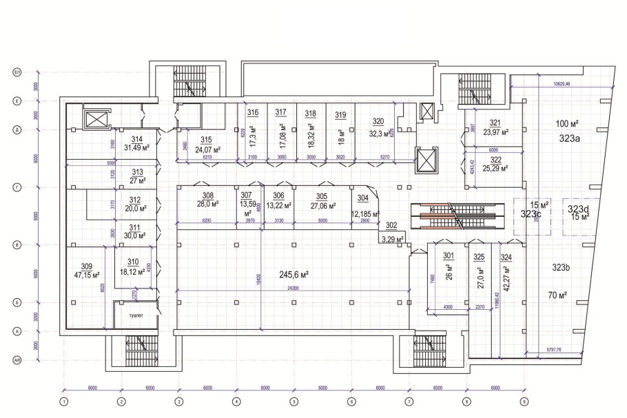 Проект магазина Пятерочка с размерами