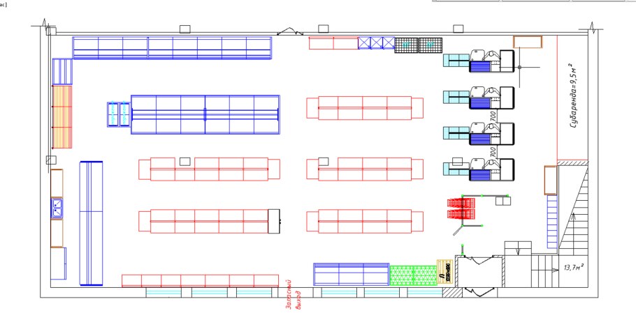 Магазин самообслуживания планировка торгового зала 100 м