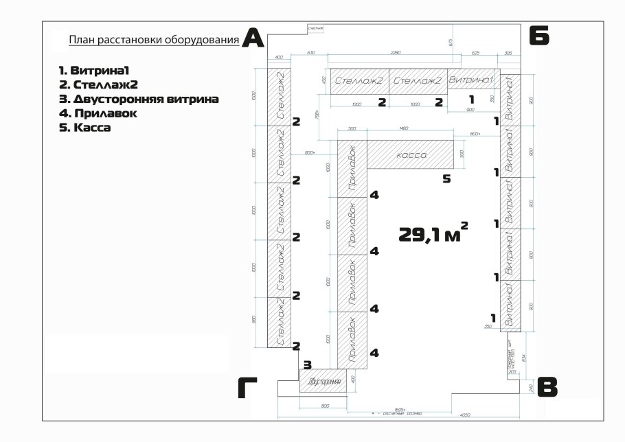 Магазин спортивных товаров планировка