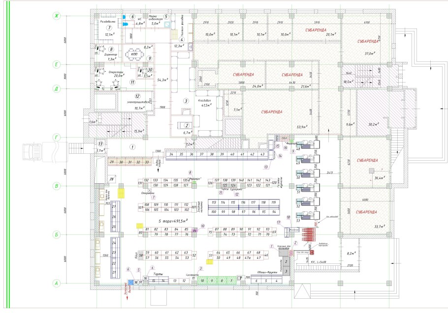 Планировка магазина чертеж