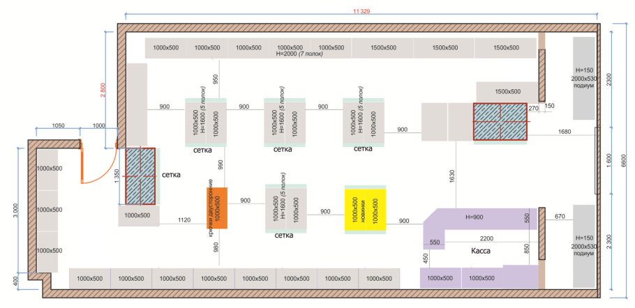 План торгового зала гипермаркета окей