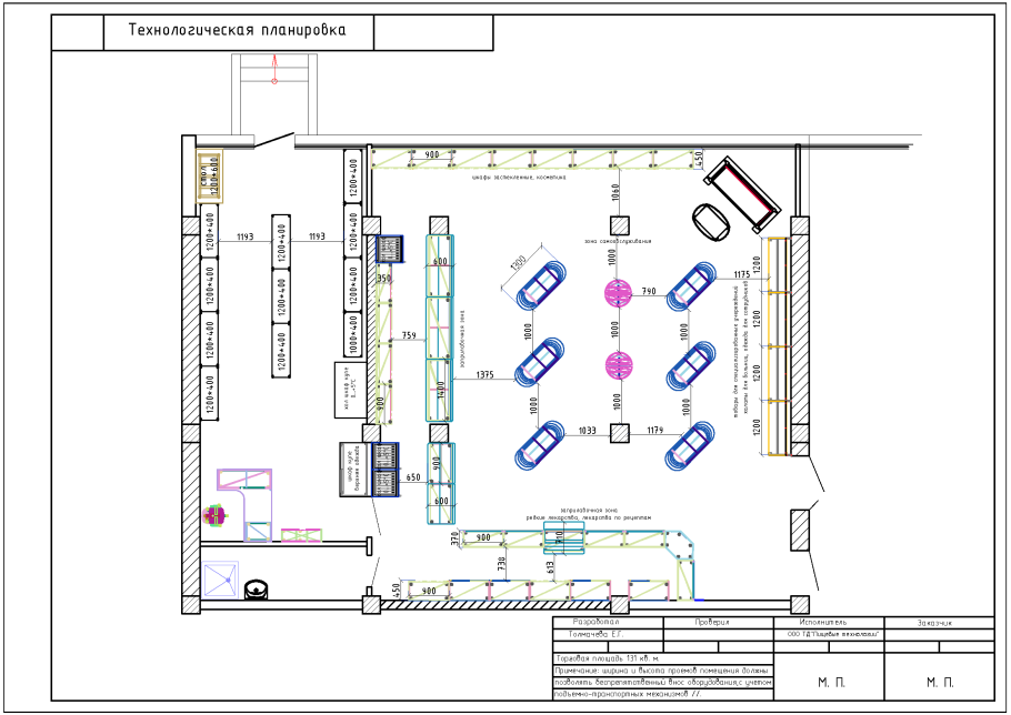 План чертеж ювелирного магазина