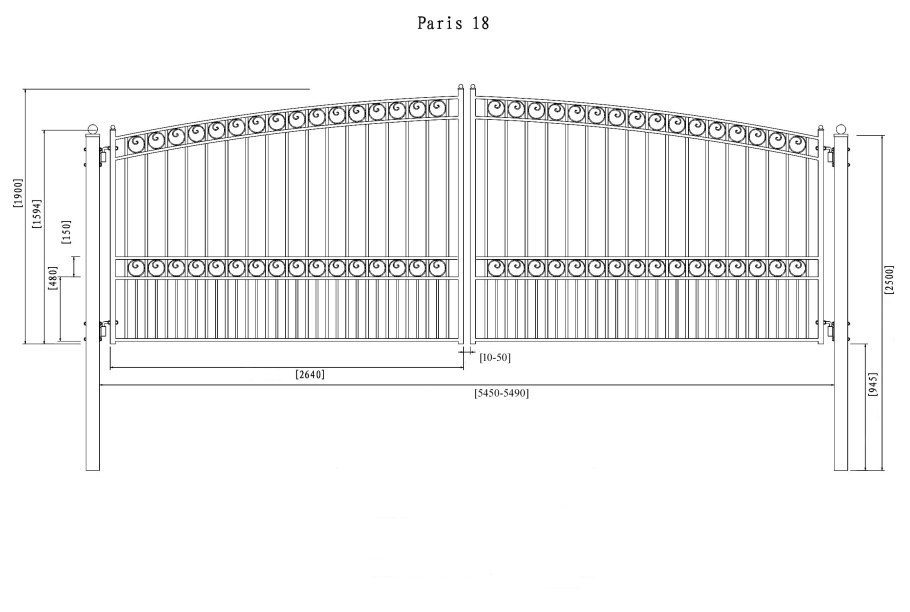 Чертеж гаражных ворот 4х3