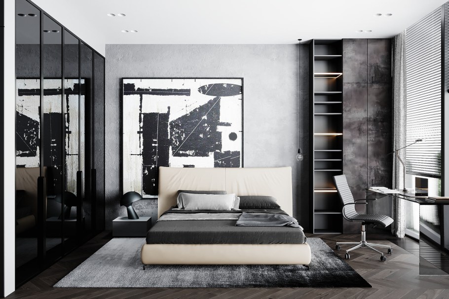 Стильная мужская спальня
