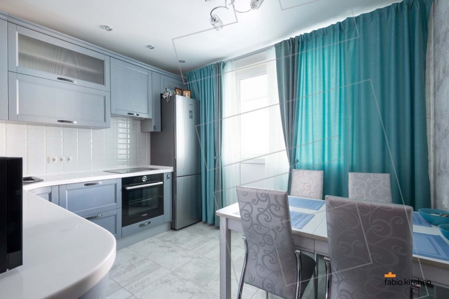 Кухни Фабио голубая