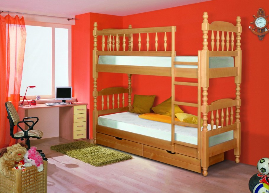 Детская стенка с двухъярусной кроватью