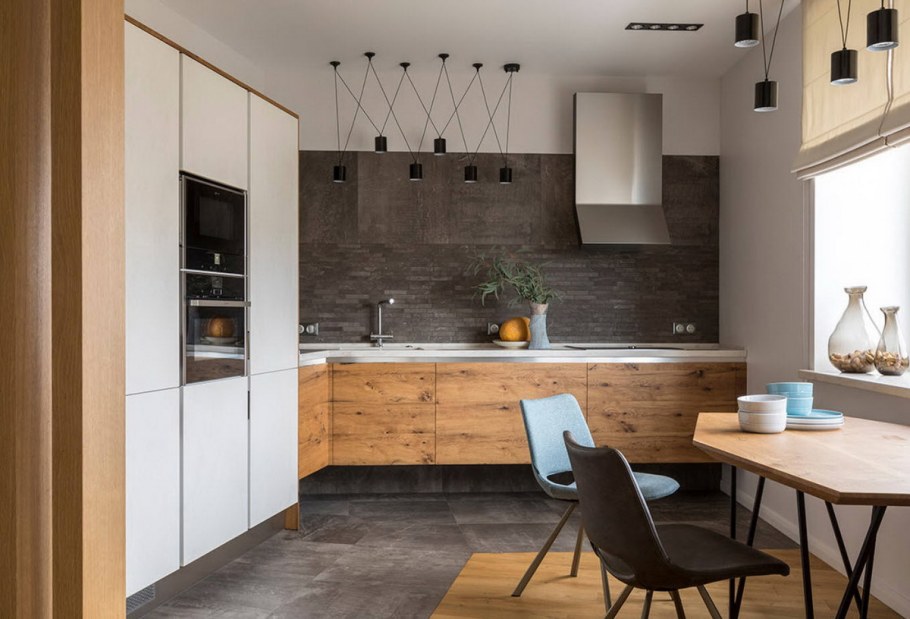 Кухня без навесных шкафов