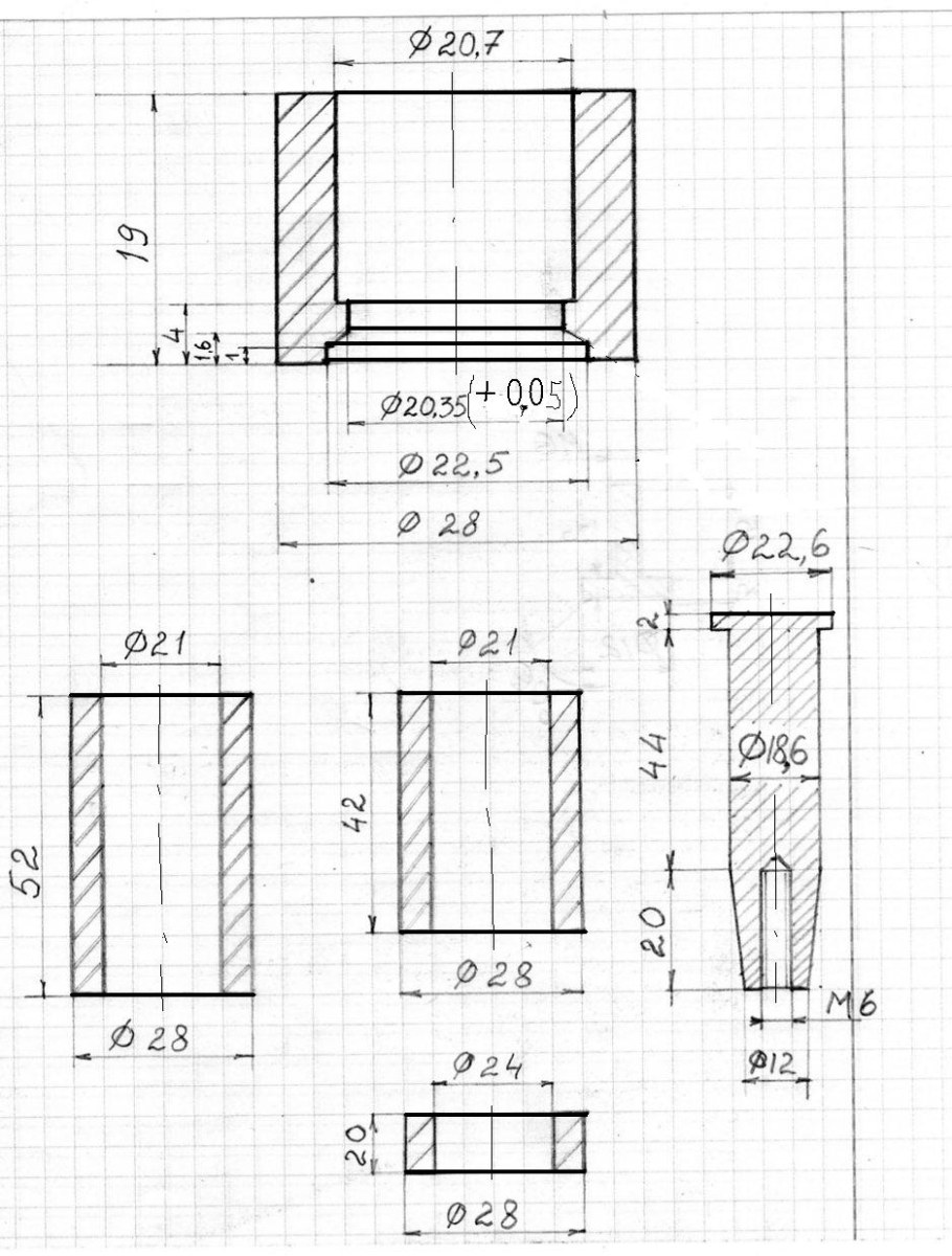 Высечка для пыжей 12 калибра чертеж