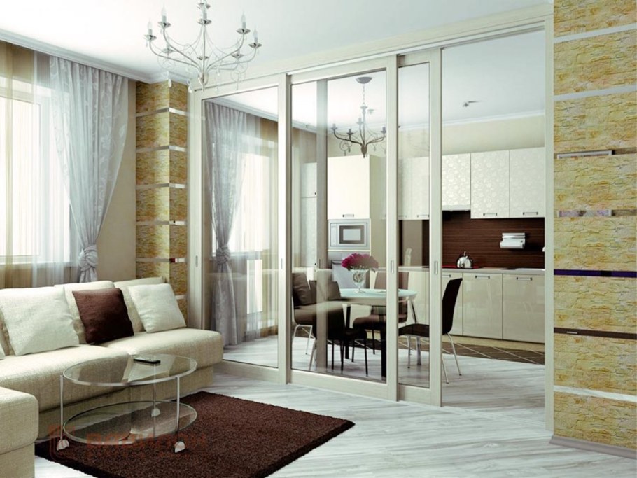 Стеклянная перегородка в студии