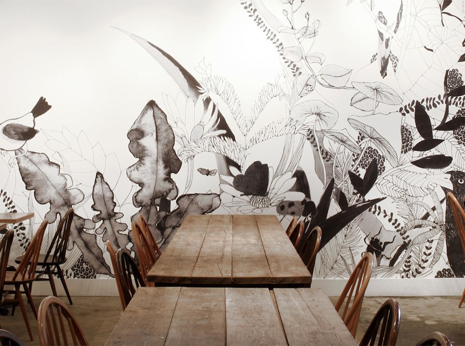 Роспись стен в кафе