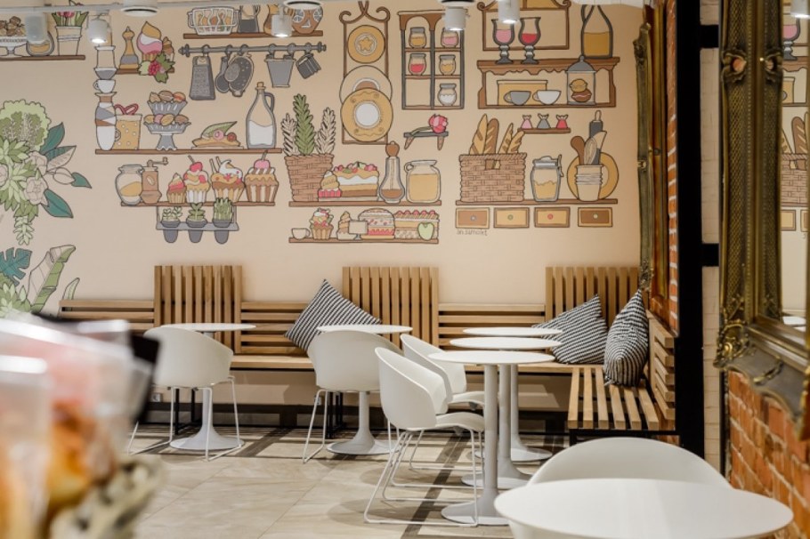 Роспись стен в ресторане