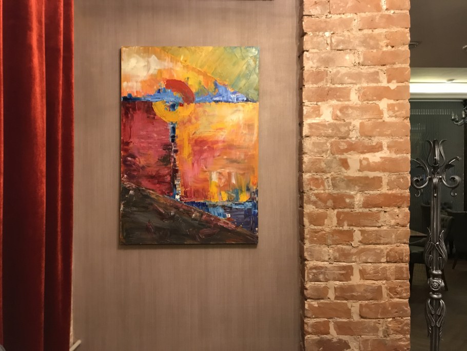 Париж , улочки , кафе , картина маслом