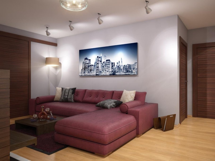 Угловой диван в однокомнатной квартире