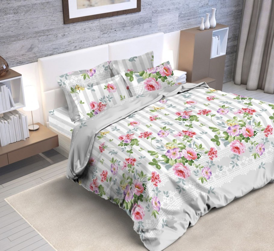 Комплект постельного белья поплин кактусы 2 СП евро