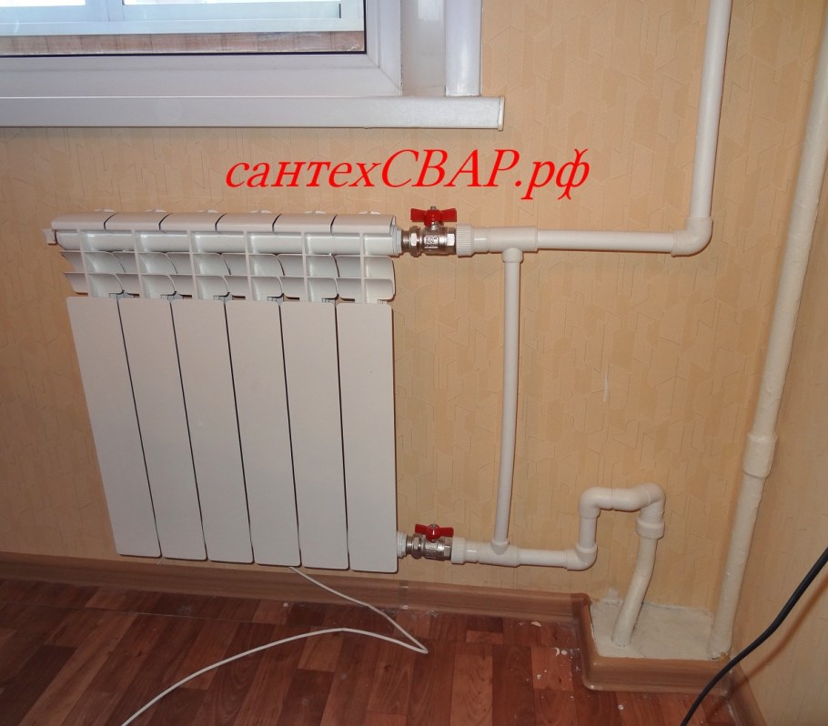 Подводка полипропилена к батарее МС 140