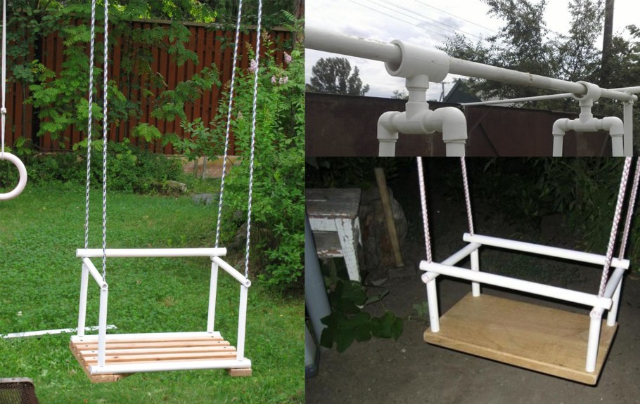 Качели из ПВХ труб