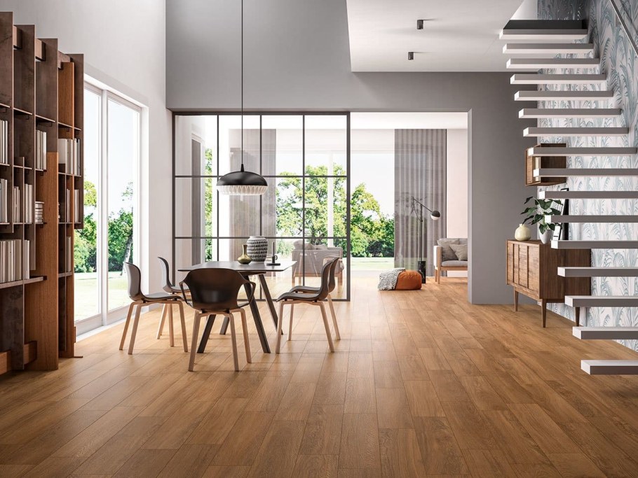 Рыжий линолеум в интерьере