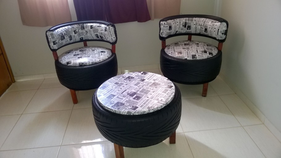 Пуфы из колесных шин