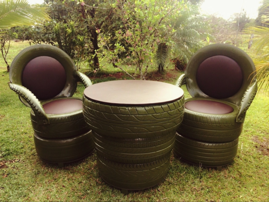 Садовая мебель из автомобильных покрышек