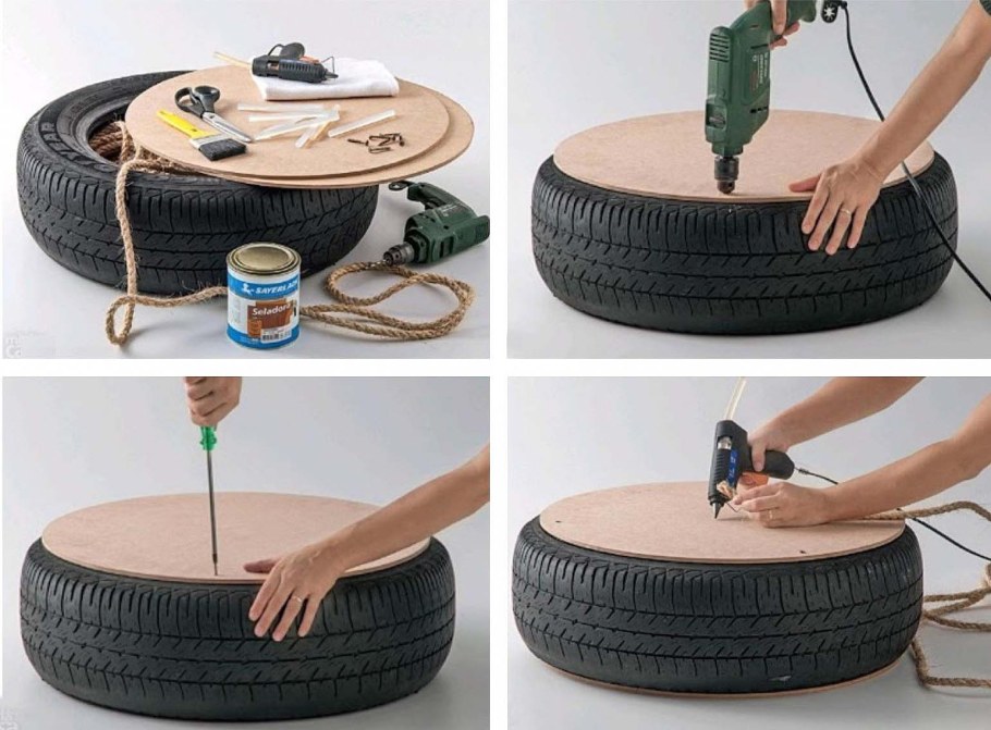 Столик из покрышки